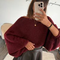 PULL OVERSIZE BORDEAUX