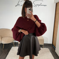 PULL OVERSIZE BORDEAUX