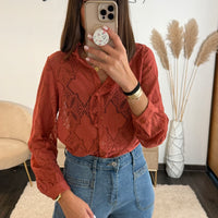 BLOUSE BRODEE TERRACOTTA EDITH