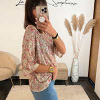 TOP SEQUINS ROSE