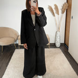 ENSEMBLE BLAZER + PANTALON NOIR LENY