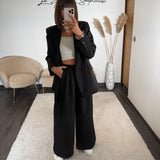 ENSEMBLE BLAZER + PANTALON NOIR LENY