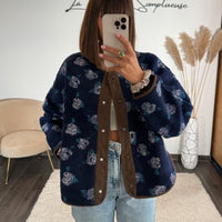 VESTE POLAIRE MARINE/CHOCO LISA