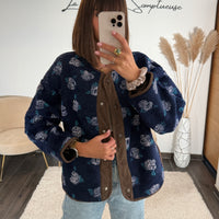 VESTE POLAIRE MARINE/CHOCO LISA