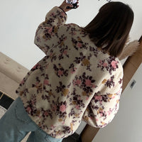 VESTE POLAIRE BEIGE ET PRUNE LIBERTY