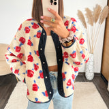 VESTE POLAIRE ECRUE/MARINE LISA