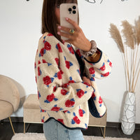 VESTE POLAIRE ECRUE/MARINE LISA
