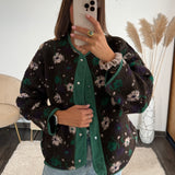 VESTE POLAIRE CHOCO/VERT LISA