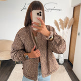 VESTE POLAIRE REVERSIBLE FLOWER KAKI