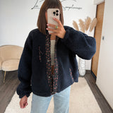 VESTE POLAIRE REVERSIBLE FLOWER MARINE