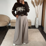 PANTALON TAUPE + CEINTURE OWEN
