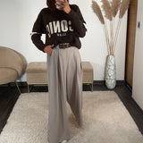 PANTALON TAUPE + CEINTURE OWEN
