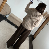 PULL RAYE A CAPUCHE BEIGE STAN