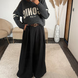 PANTALON NOIR + CEINTURE OWEN