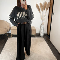 PANTALON NOIR + CEINTURE OWEN