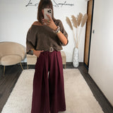 PANTALON BORDEAUX + CEINTURE OWEN