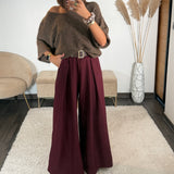 PANTALON BORDEAUX + CEINTURE OWEN
