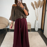 PANTALON BORDEAUX + CEINTURE OWEN