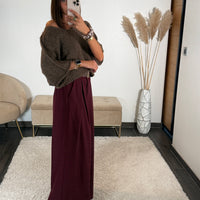 PANTALON BORDEAUX + CEINTURE OWEN
