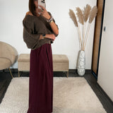 PANTALON BORDEAUX + CEINTURE OWEN