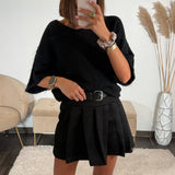 JUPE SHORT NOIR + CEINTURE