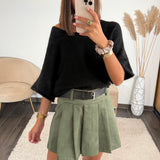 JUPE SHORT KAKI + CEINTURE