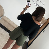 JUPE SHORT KAKI + CEINTURE