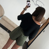 JUPE SHORT KAKI + CEINTURE