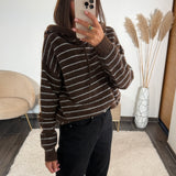 PULL RAYE A CAPUCHE CHOCO STAN