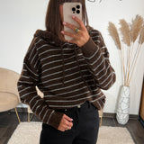 PULL RAYE A CAPUCHE CHOCO STAN