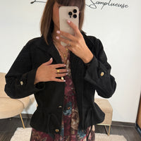 VESTE SUEDINE NOIR LACY