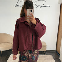 VESTE SUEDINE BORDEAUX ZANA