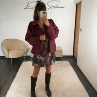 VESTE SUEDINE BORDEAUX ZANA
