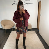 VESTE SUEDINE BORDEAUX ZANA