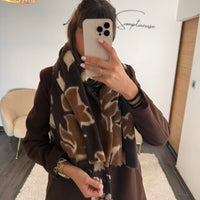 ECHARPE FLOWER AUTUMN MARRON