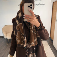 ECHARPE FLOWER AUTUMN MARRON