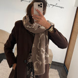 ECHARPE FLOWER AUTUMN TAUPE