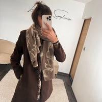 ECHARPE FLOWER AUTUMN TAUPE