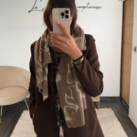 ECHARPE FLOWER AUTUMN TAUPE