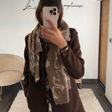 ECHARPE FLOWER AUTUMN TAUPE