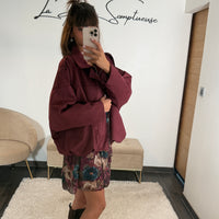 VESTE SUEDINE BORDEAUX ZANA