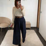 PANTALON MARINE + CEINTURE SEVEN