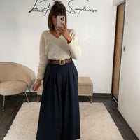 PANTALON MARINE + CEINTURE SEVEN