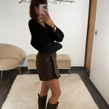JUPE SHORT LEOPARD CHOCO