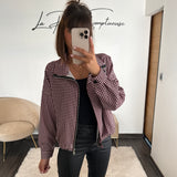 VESTE BORDEAUX VICHY