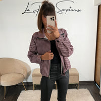 VESTE BORDEAUX VICHY