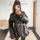 VESTE SIMILICUIRE CHOCO LEXIE