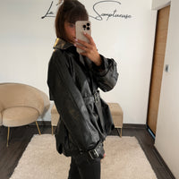 VESTE SIMILICUIRE NOIRE LEXIE