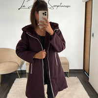 VESTE IMPERMEABLE POLAIRE BORDEAUX