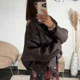 VESTE SIMILICUIRE BORDEAUX HAILEY